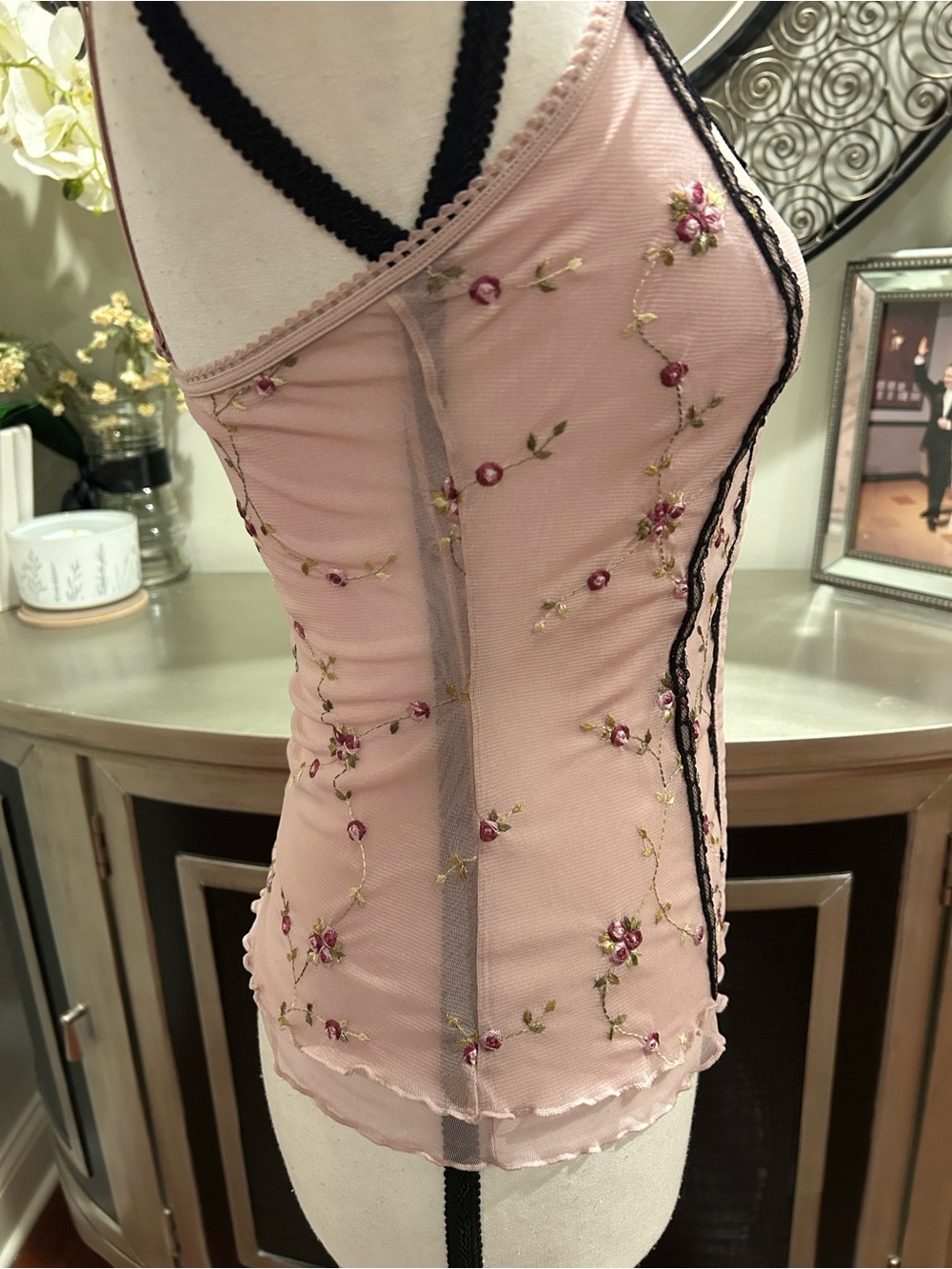 Rampage Blush Pink Lace-Edge Camisole - Picture 5 of 10